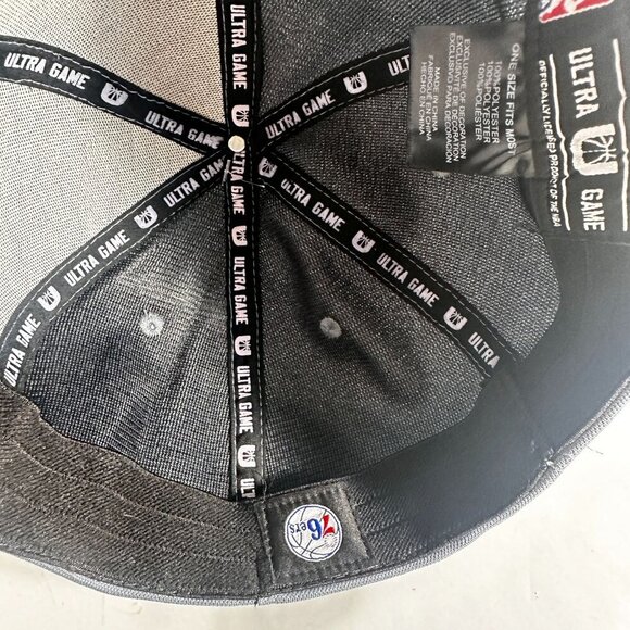 Ultra Games 76ers NBA Cap Phila Basketball Hat Fitted Back Baseball 6 Panel Grey - Picture 15 of 16